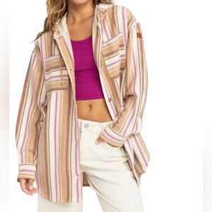 Striped Tan and Pink Women's Top